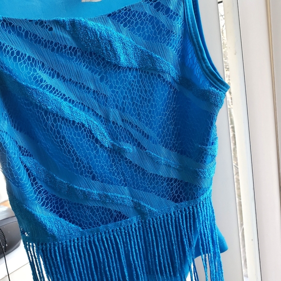 Fun blue Cami /w fringe - Picture 4 of 4